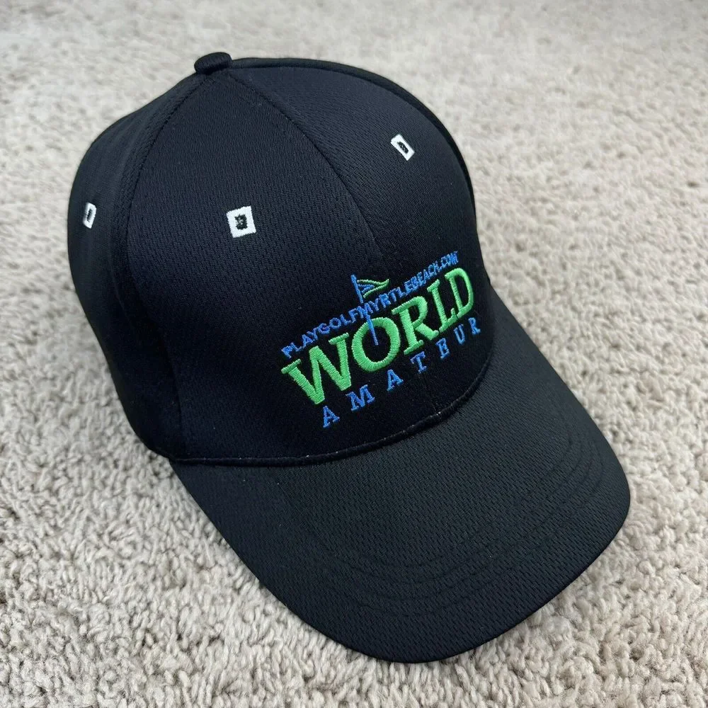 Play Golf Myrtle Beach Hat World Amateur SaintNine SnapBack Black Spellout‎ Cap